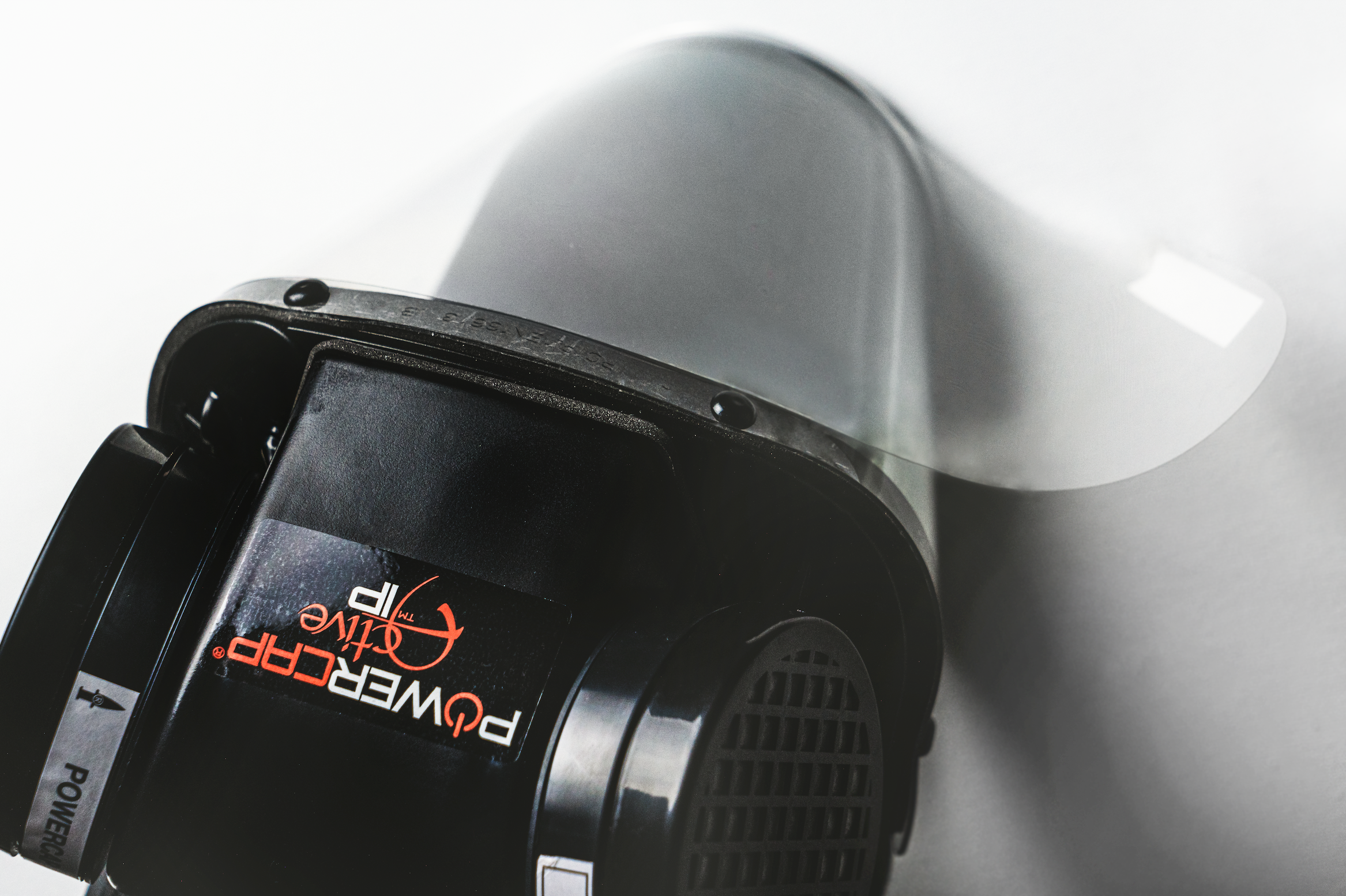 Powercap Active Peel-Off Visor Protectors Face Shield Application Shot